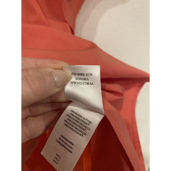 Rails Sonora Blouse Womens Small Spiced Coral Flutter Sleeve Smocked Sq Neck - Picture 4 of 5